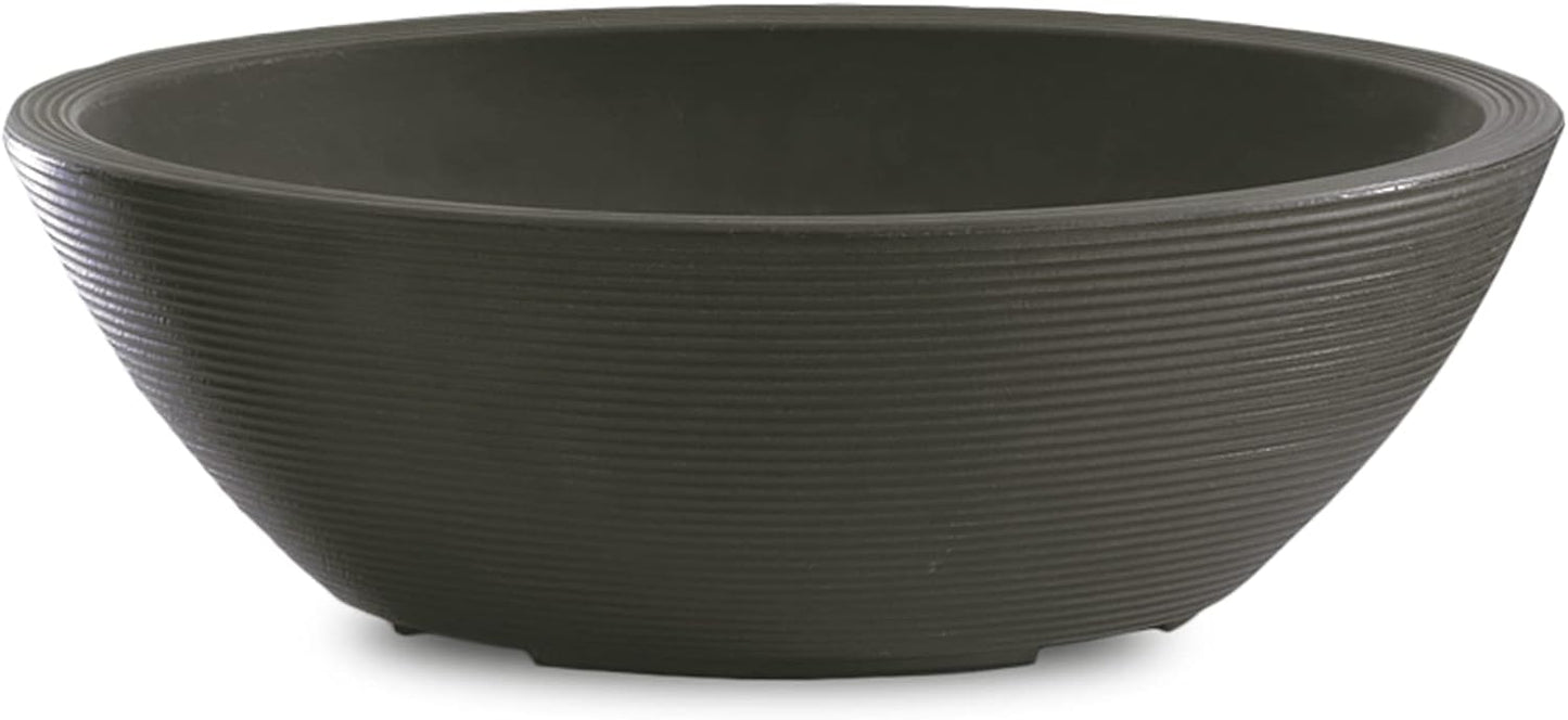 Crescent Garden Delano Oval Planter Bowl, Succulent Garden, Unique Indoor/Outdoor Double-Walled Plant Bowl with Plug- Oval Shape - 30" L x 21" W x 10" H (Old Bronze)
