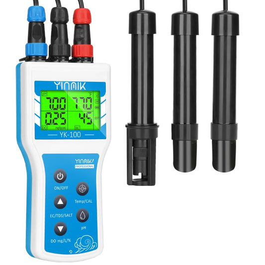 Handheld Dissolved Oxygen Meter, Smart DO Meter with Salinity and Altitude Compensation, Portable 6 in 1 pH DO SALT EC TDS Tester for Koi pond Aquaculture Environment Monitor Scientific Brewing