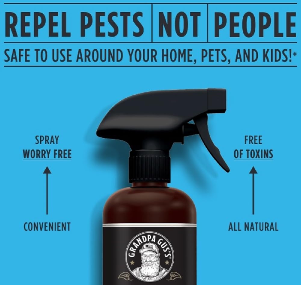 Grandpa Gus's Natural Bed Bug Spray, Plant-Based Bug Control for Home, Mattresses, Furniture, Carpets, and Bedding, Kills Bed Bugs and Eggs, Safe for Kids and Pets, 16 fl oz