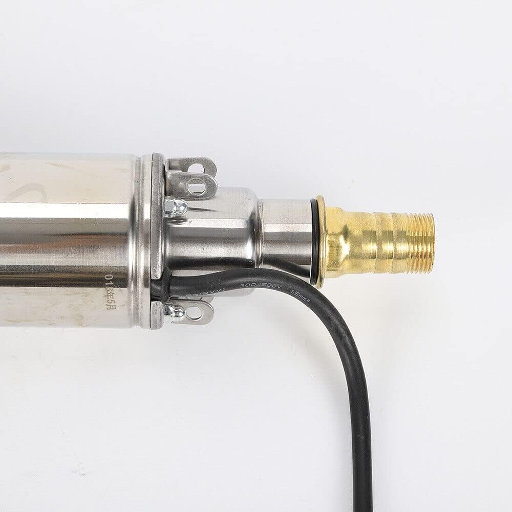 Deep Well Submersible Pump DC 24V 200W Electric Solar Powered Water Pump, 17.5 GPM Flow, 98ft Lift, Farm Ranch Irrigation Submersible Bore Hole Deep Well Pump