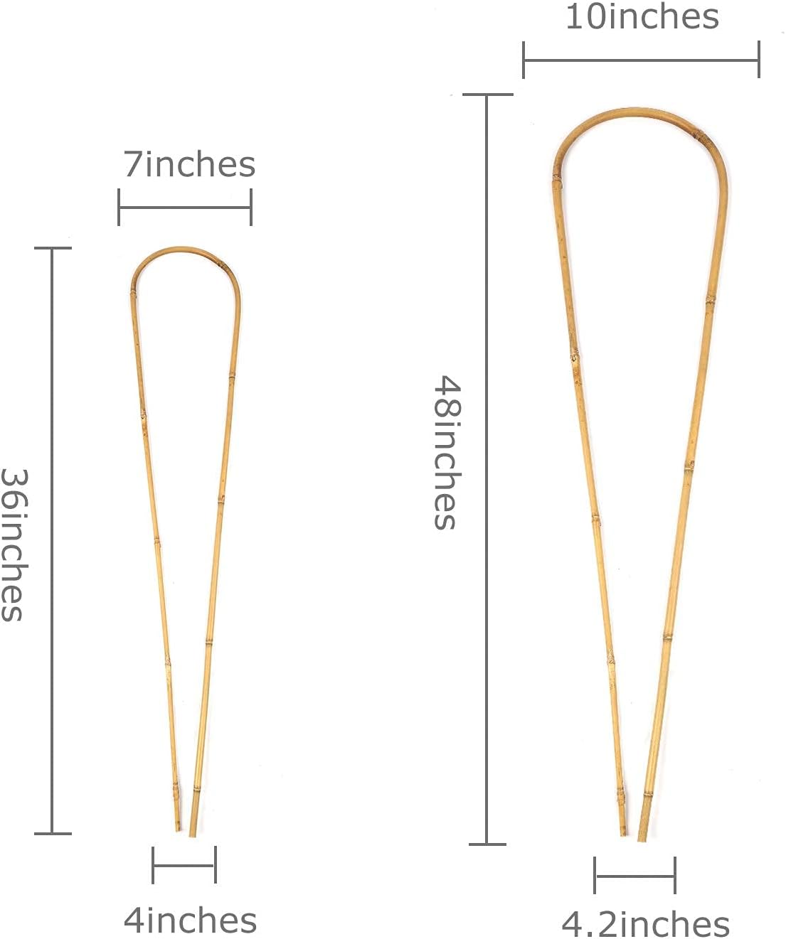 3PCS Natural Bamboo Trellis 3ft for Climbing Plants Indoor Outdoor, Garden Arch Support for Potted Plants Bamboo U Trellis for Vines Ivy Climbing Flowers