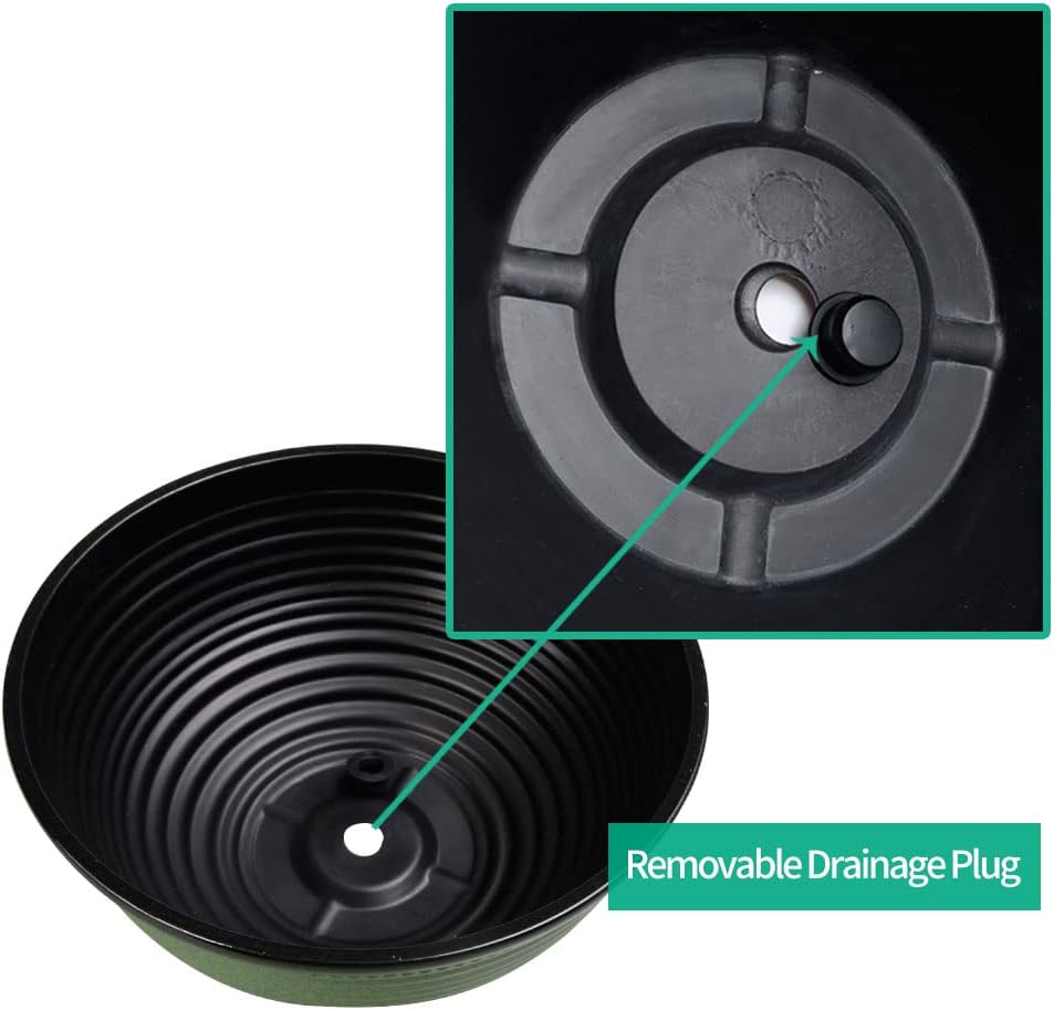 2 Pack 10 Inch Plant Pots,Durable Decorative Flower Pots Planters with Drainage Hole for Indoor and Outdoor Plants,Flowers,Succulents, Green