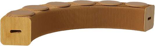Foldable Kraft Paper Stool, Honeycomb Accordion Folding Bench, Collapsible Paper Stool for Small Spaces, Portable Footrest and Side Table for Living Room and Office,Brown-30×30×300cm
