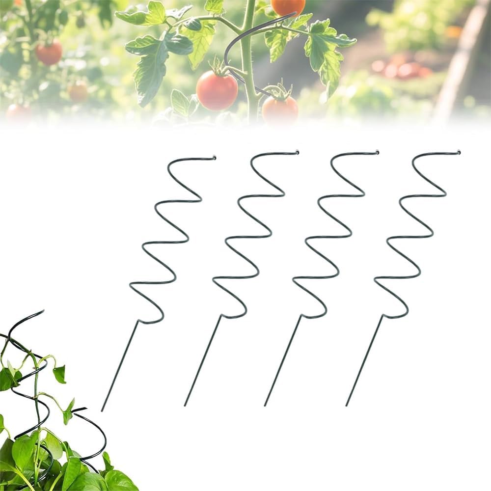 4PCS Tomato Twist Stake, 2025 Spiral Tomato Stakes, Reusable Climbing Plant Stake Tower for Tomatoes & Vines (4PCS)