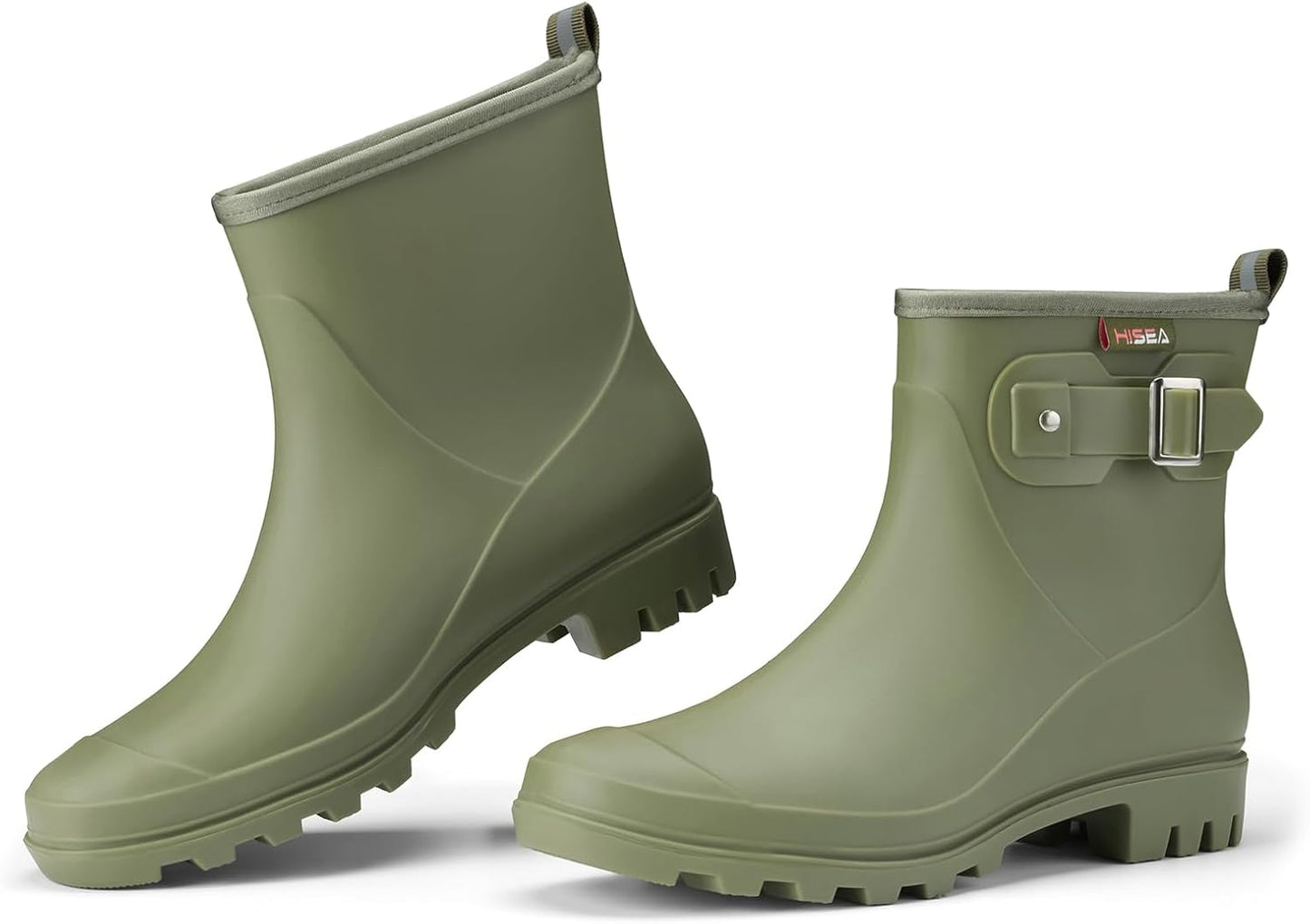 HISEA Women's Ankle Rain Boots Waterproof, Fashion Short Garden Shoes Anti-slip for Women with Comfortable Insole