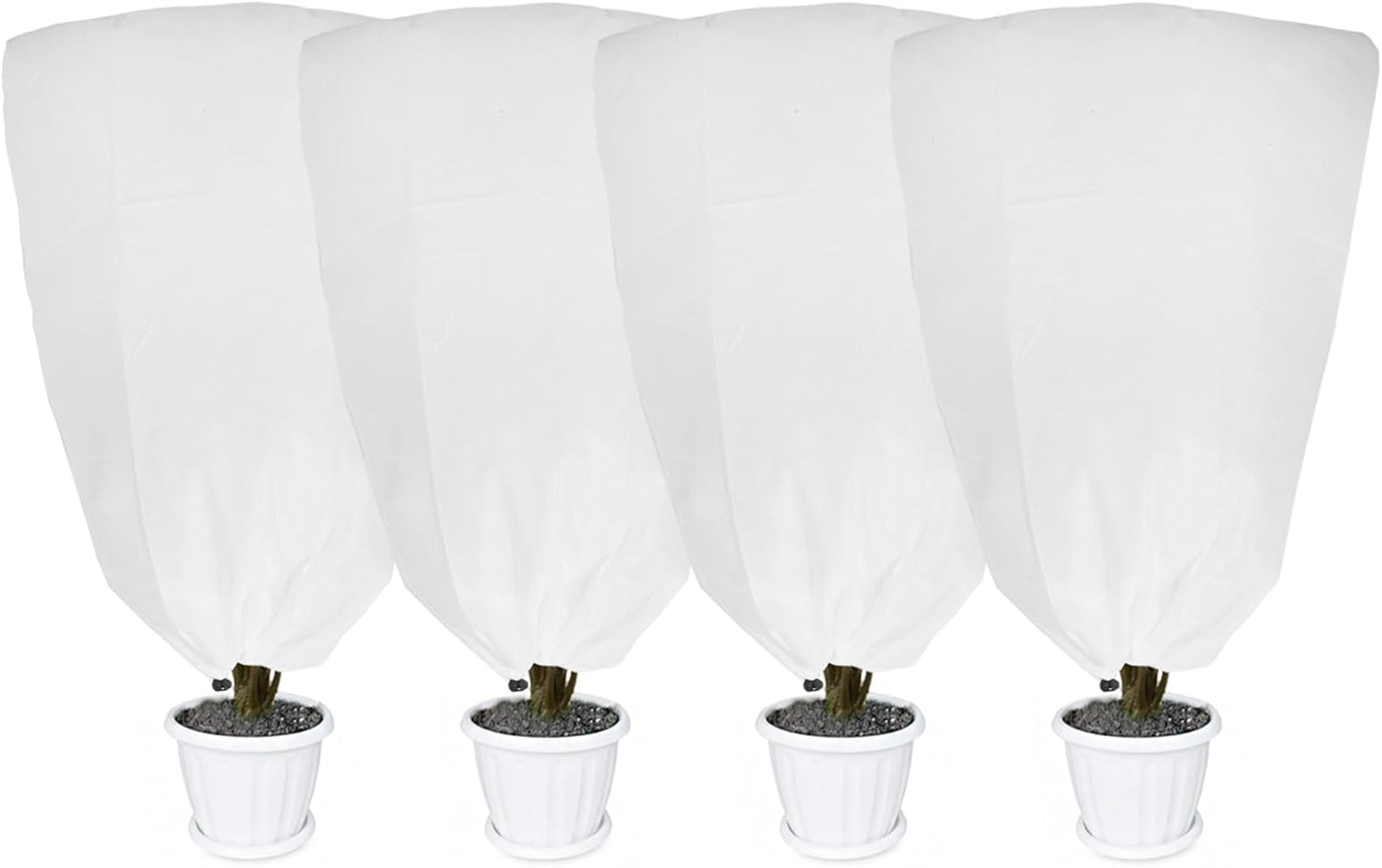 4 Pack Plant Covers Freeze Protection for Winter, 47.2"×31.5" Frost Cloths for Outdoor Plants Cold Weather Blankets with Drawstrings