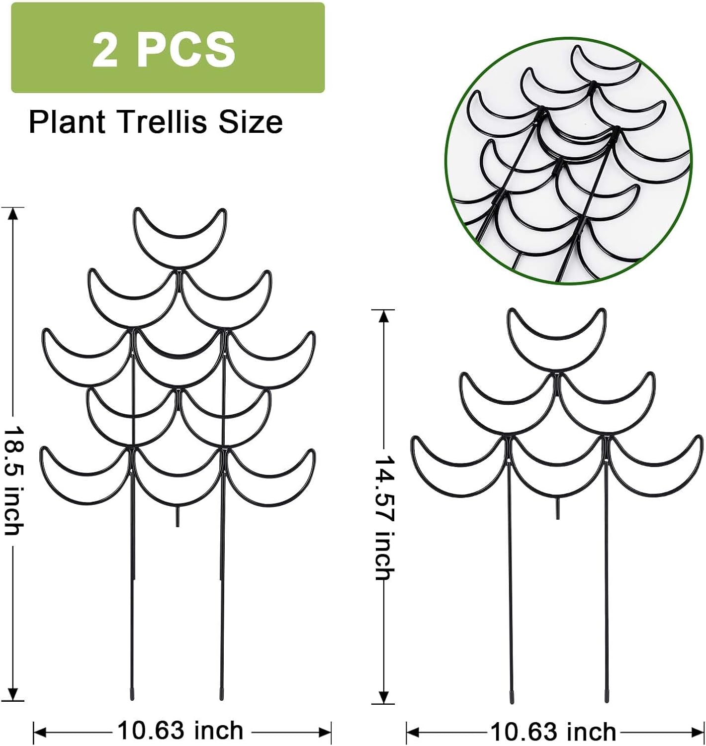 Indoor Plant Trellis 2 Pack Small Metal Climbing Plants Support for Outdoor Garden Potted Flowers Houseplant Ivy Vines Hoya