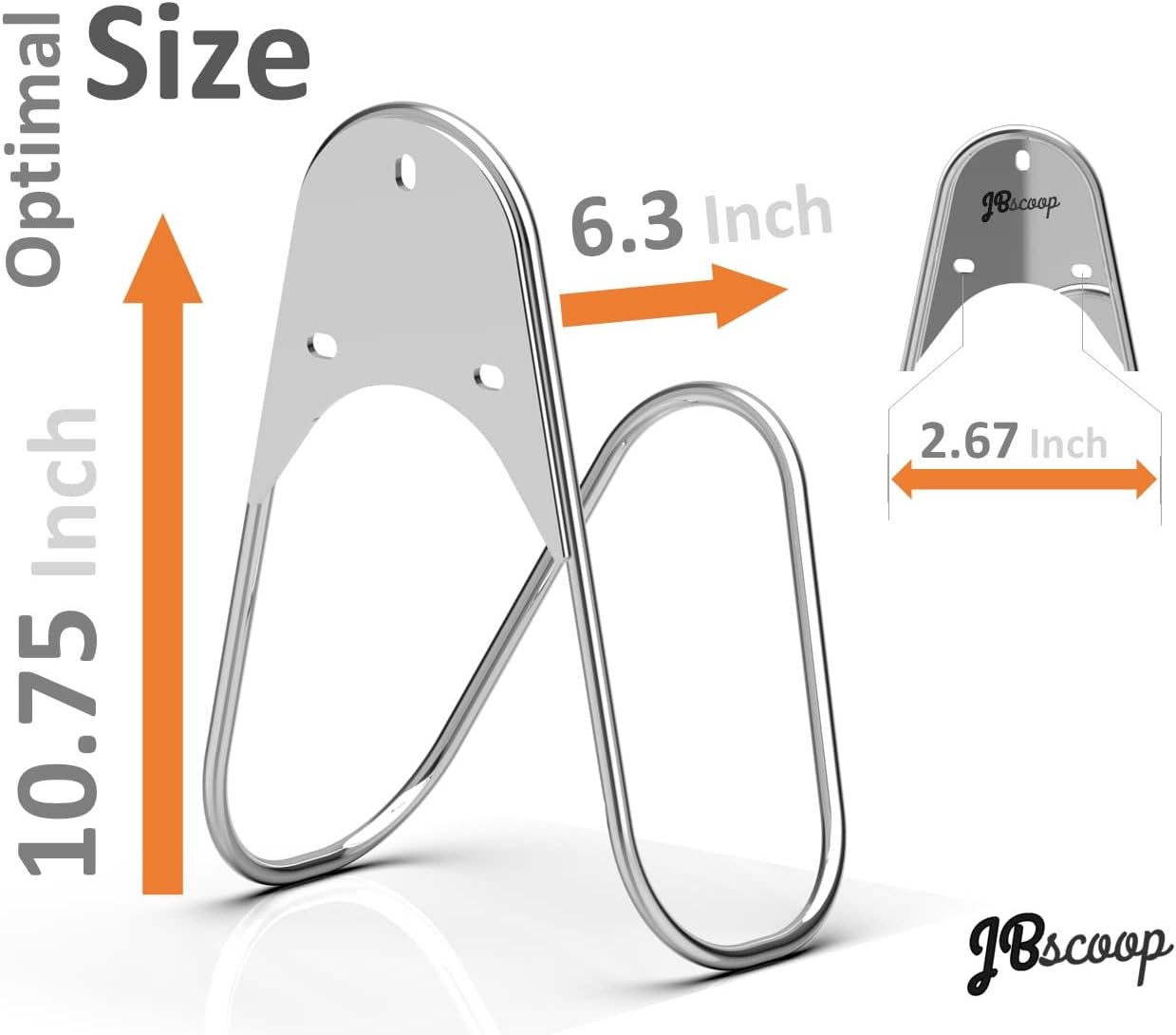 JBscoop Garden Hose Holder Stainless Steel Small Wall Mount Garden Hose Hook, Ideal for Water, Air, Hydraulic Hose, Ropes, Extension Cords Heavy Duty & Rust Proof (1)