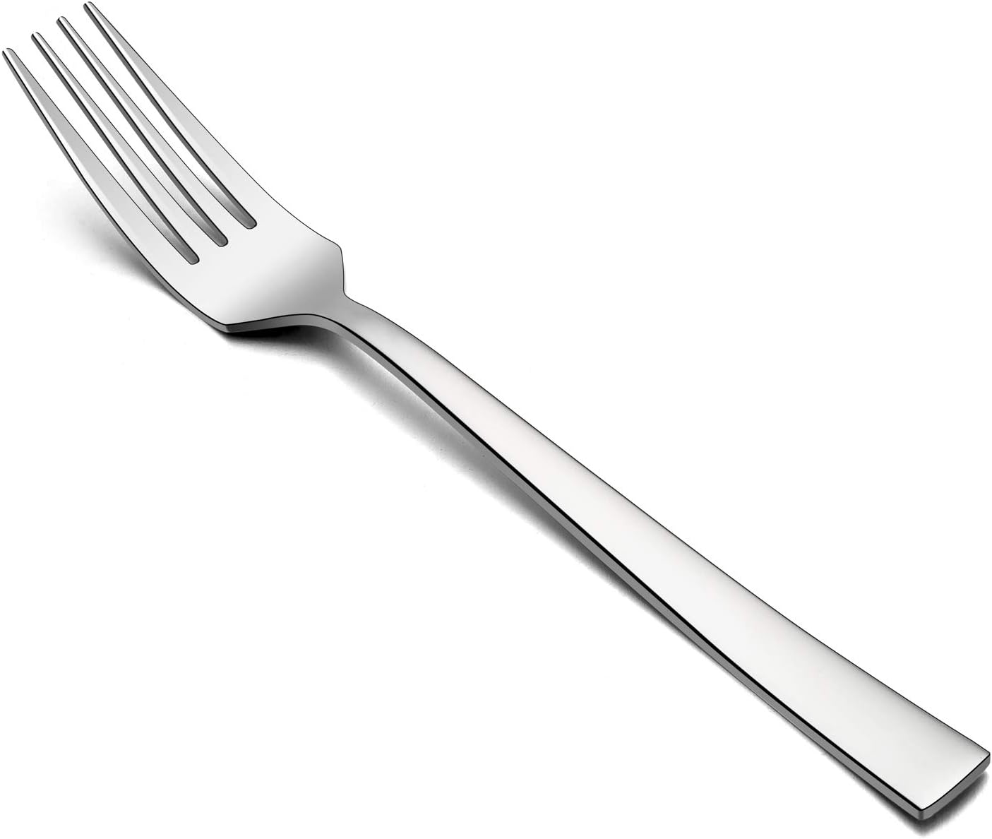 Dinner Forks Set of 12, E-far 7.9 Inch Stainless Steel Forks for Home, Kitchen or Restaurant, Non-toxic & Mirror Polished, Squared Edge & Dishwasher Safe