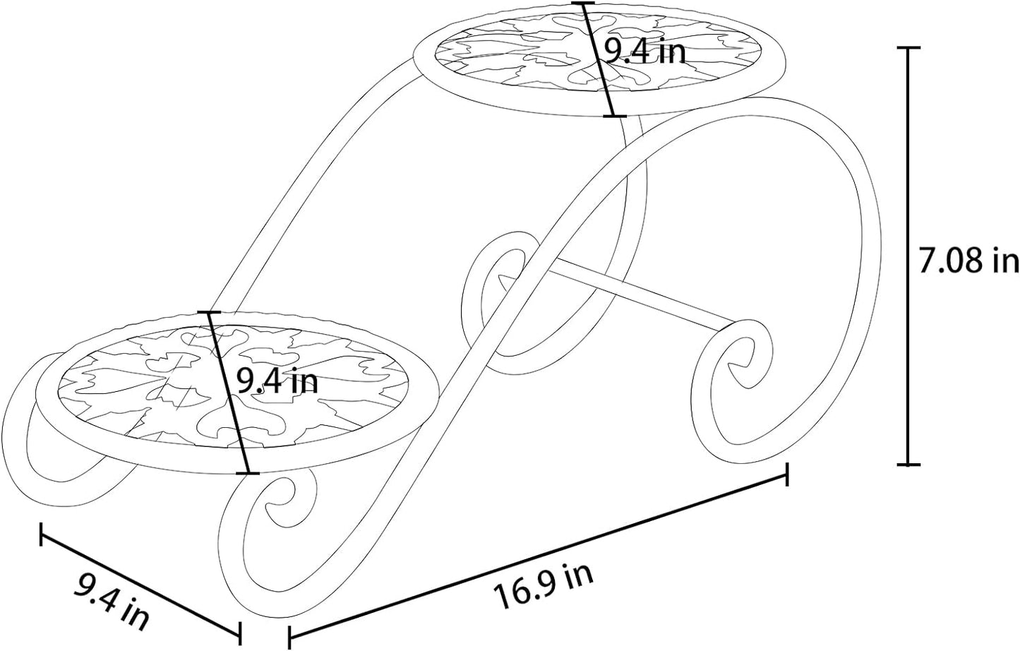 2 Tier Golden Plant Stand for Indoors, Beautiful Appearance And Cute Shape. Brown 1 Pcs