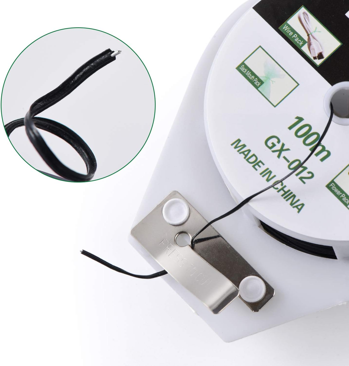 328ft (100m) Twist Ties, Plant Ties for Vines Garden Wire with Cutter for Gardening Home Office, Multi-Function Black Plastic Coated Wire