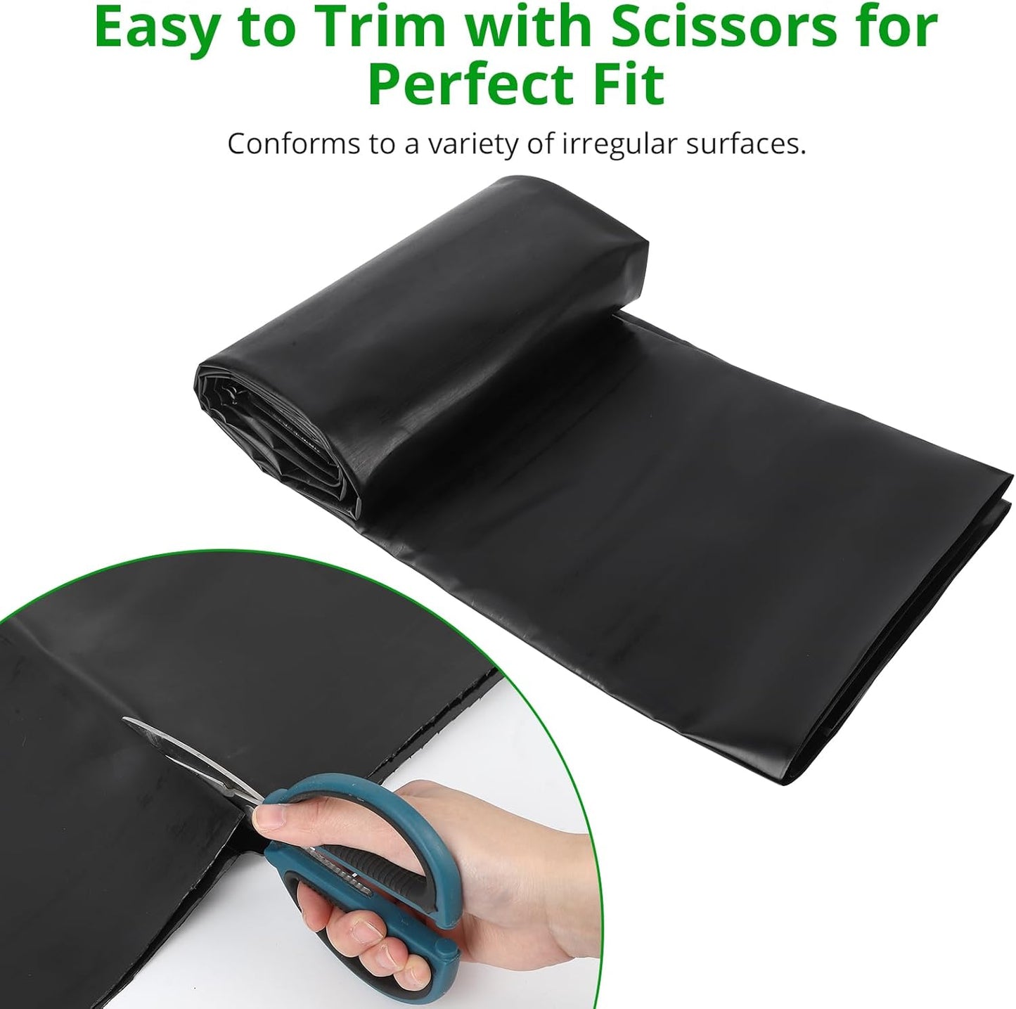 45 Mil EPDM Pond Liner 15x15ft - Fish-Safe Rubber for Outdoor Ponds, Waterfalls, Koi Fish Ponds, Landscaping - Puncture Resistant, UV Proofs, Durable, Flexible Water Barrier