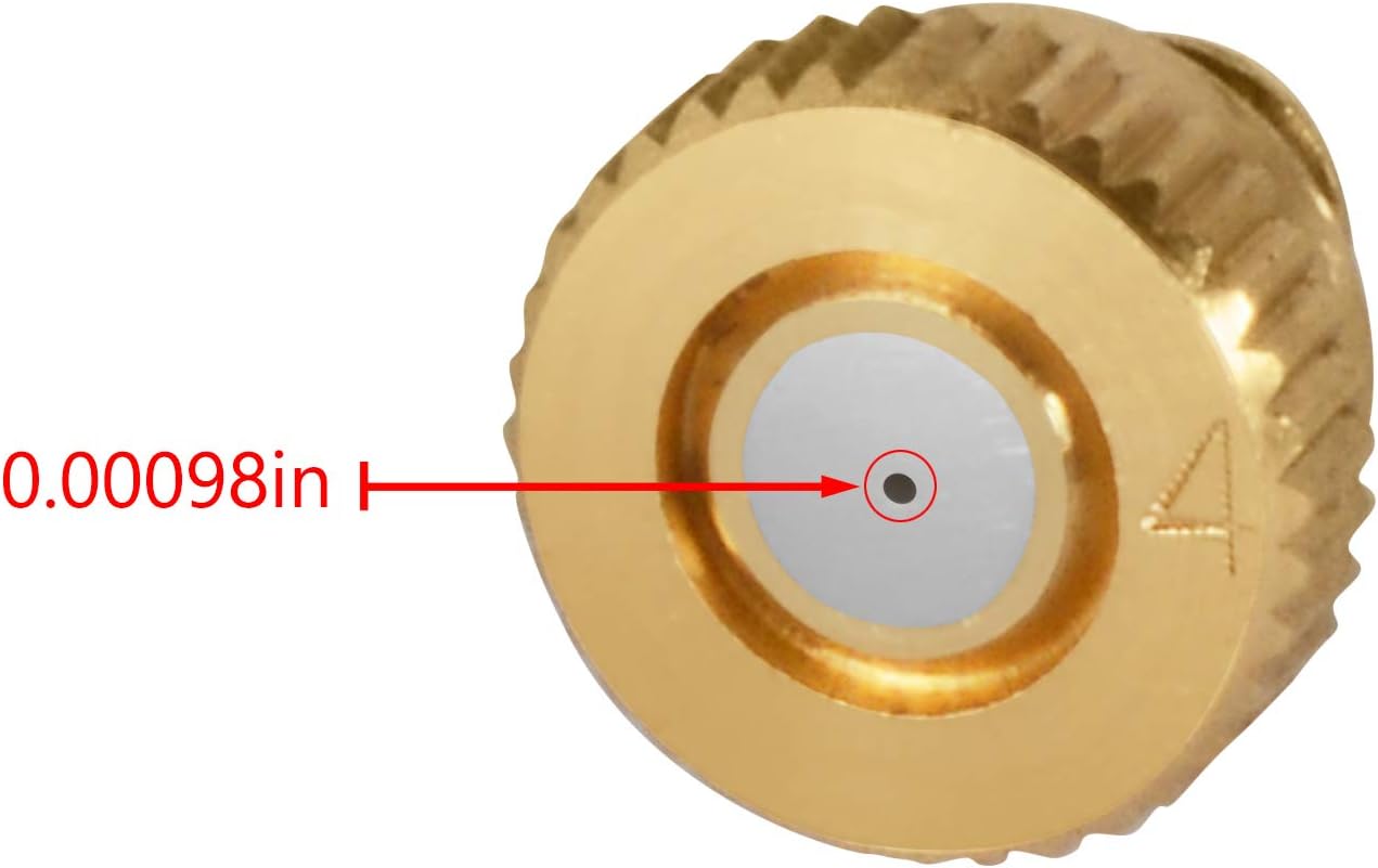 Brass Misting Nozzles 0.016" Orifice (0.4mm) 10/24 UNC, Water Mister Parts Fog Nozzles for Patio Misting System Outdoor Cooling System (20) Y-20PCS