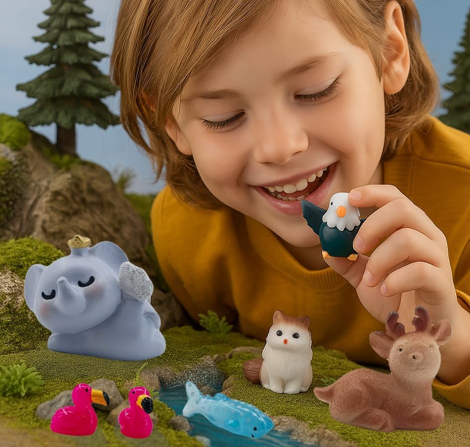 90 Pcs Mini Resin Animals Tiny Resin Figurines Tiny Resin Ducks for Fairy Garden, Miniature Accessories, Crafts, and Decor