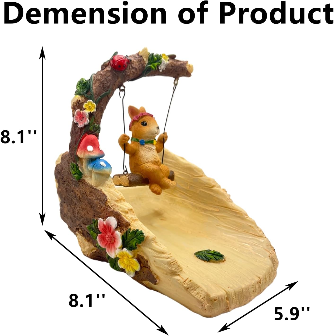 Rabbit On The Swing Gutter Downspout Extension Decoration,Rain Downspout Diverter Garden Statue,Decorative Gutter Extension,Downspout Splash Block,Animal Resin Statue Outdoor Décor