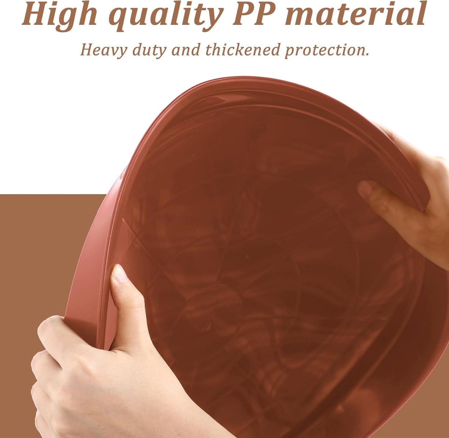 Eccliy 12 Pcs Plastic Plant Saucers Round Plant Tray Large Flower Pot Heavy Duty Planter Water Trays Thick Planter Drip Saucers for Indoors and Outdoors(16 Inch,Red)