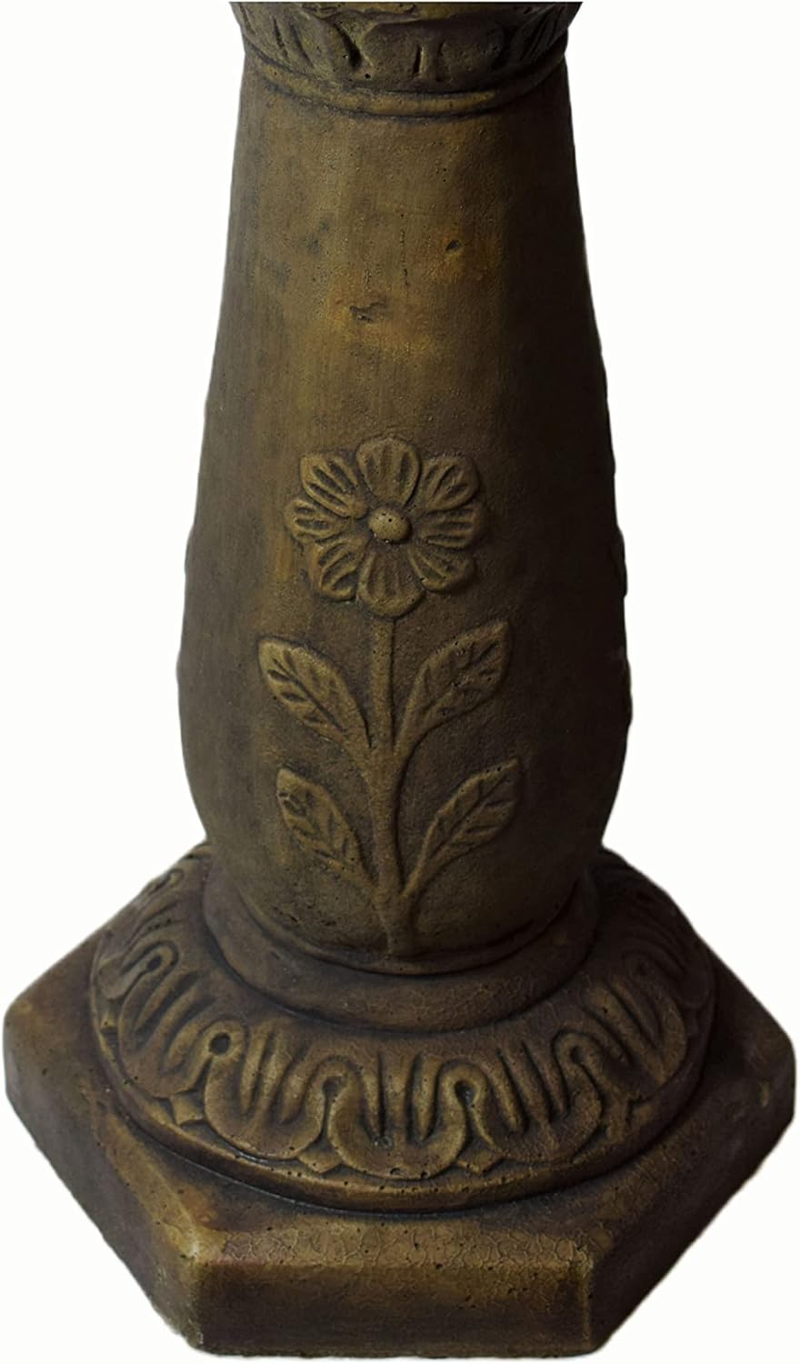 Solid Rock Stoneworks Daisy Pool Birdbath- 26" Tall x 19" Dia- Espresso