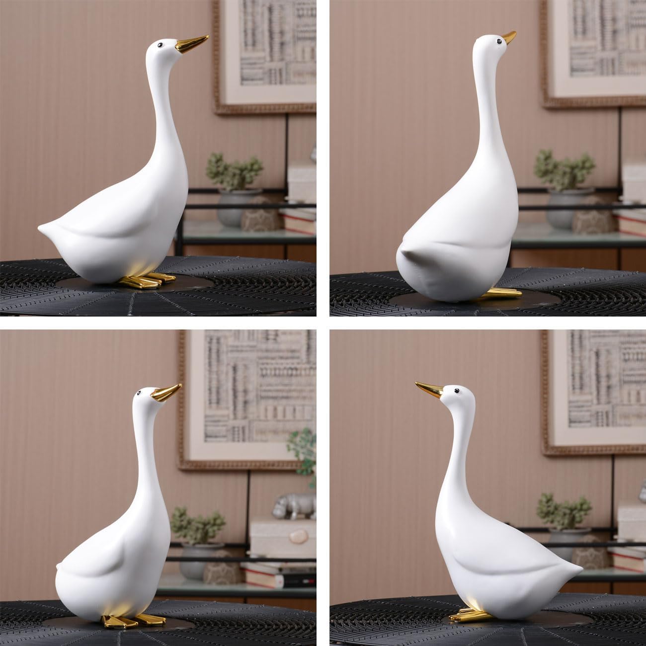 Duck Decor Figurine Animal Statue Gifts Modern Sculpture Ornament Polyresin Arts 9.8 inch