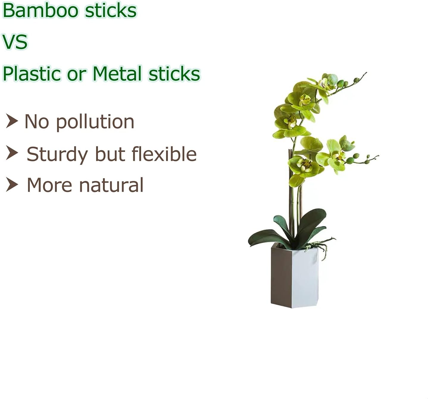 40pcs Natural Bamboo Sticks for Indoor and Outdoor Plants, 16 Inch Plant Support Stakes for Tomato, Beans, Potted Plants and Vegetable