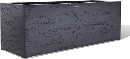 42 Inch Rectangular Concrete Planter（42Lx14Wx15H，58 Pounds）,Durable All-Weather Use with Drainage Holes,Large Rectangular Planter for Outdoor Indoor Plants