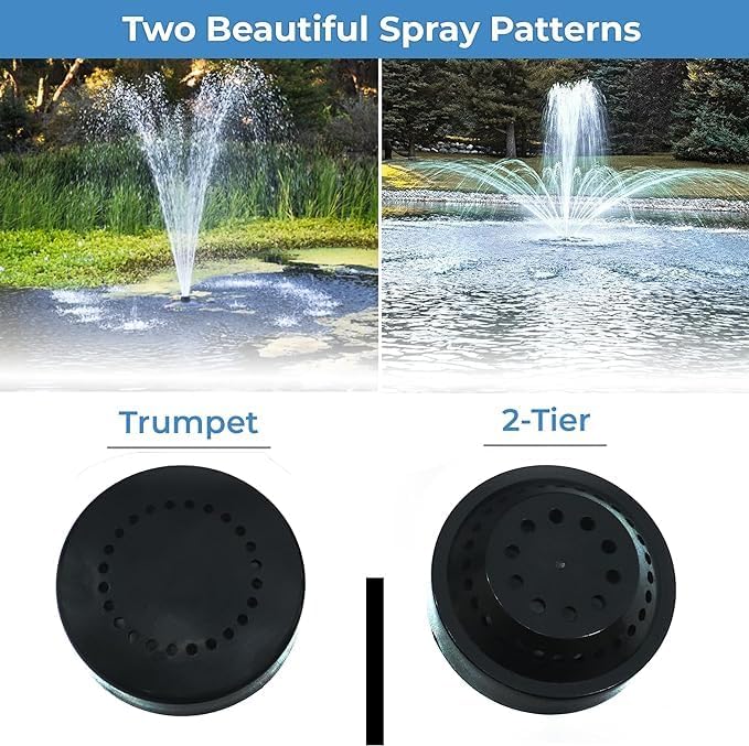 Custom Pro FT 14000 Floating Pond Fountain and Aerator | Complete Kit with 14,000 GPH Pump, 150 Foot Power Cord, 3 Spray Styles and More | 100% US-Based Customer Service and Warranty Support!