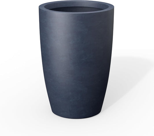 Kante 18.1" H Tall Round Concrete Planter for Outdoor Indoor, Modern Decorative Plant Pots with Drainage Hole & Rubber Plug for Home, Patio, Garden, Charcoal