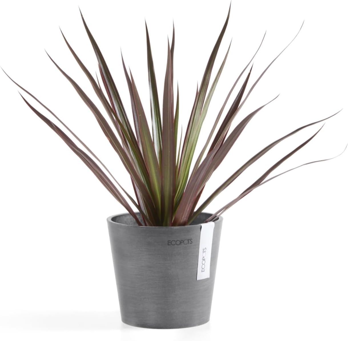 Ecopots Amsterdam Mini Durable Modern Round Recycled-Based Composite Flower Pot Planter, Grey, 5"