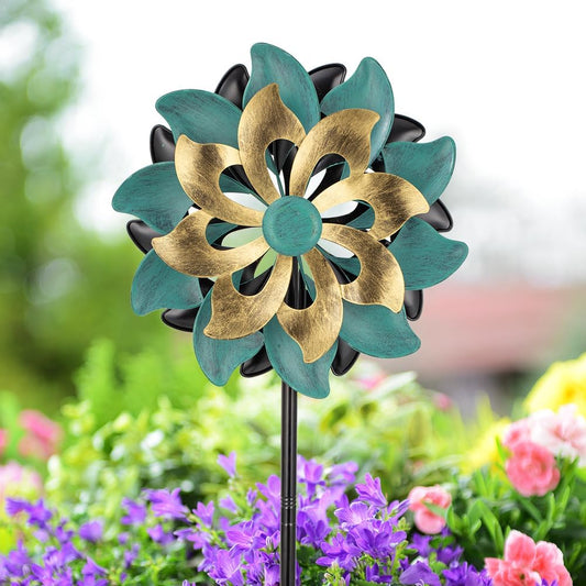 DREAMSOUL 13" Wind Spinners Outdoor with 5 Prongs Stake Wind Spinners for Yard and Garden (63 * 13 Inches)