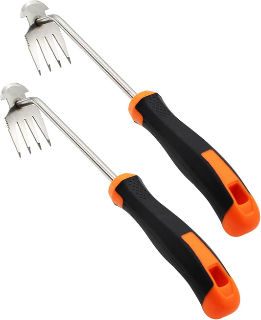 Weed Puller Tool - 2 Pieces Weeding Tool, Garden Tools, Premium Manganese Steel Forged Weed Puller, Hand Weeding Tool for Gardening with Handle 35cm