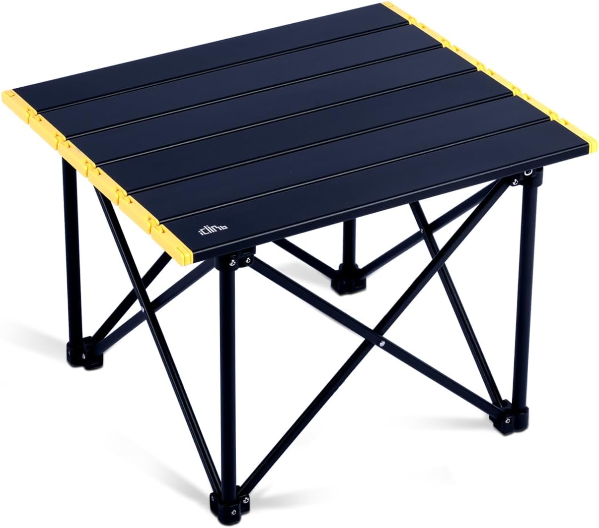 iClimb Ultralight Compact Camping Folding Table with Carry Bag (Reinforced Black - S)