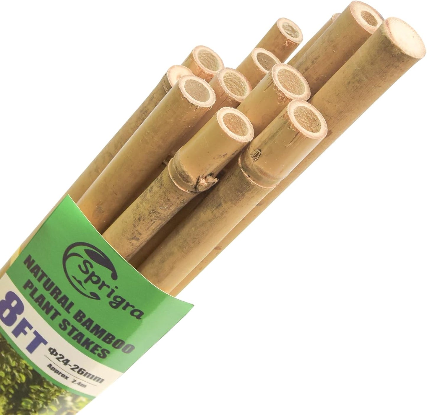 Bamboo Stakes 8 Feet, 96 inch Garden Stakes Multi-Purpose, Bamboo Plant Support Stakes for Tomatos, Beans, Cucumbers, Peppers, Potted Trees, Maintain The Plant Posture, Strengthen and Stem