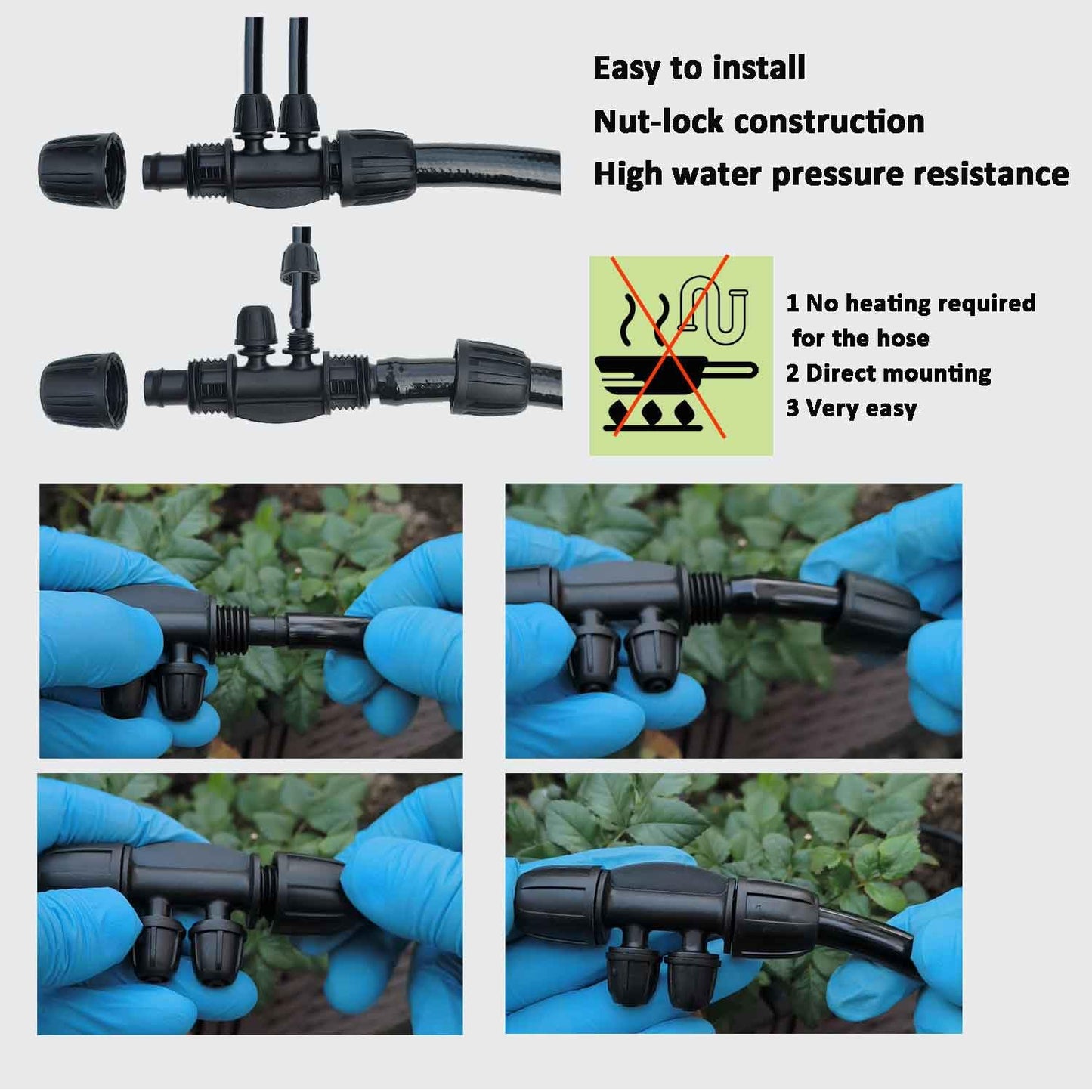160Ft Drip Irrigation System with Water Timer for Garden, Main Water Hose ID 1/2inch 30Ft, 1/4in 130Ft, Sufficient Water Pressure, Irrigation Dripper Waterflow Evenly, Easy DIY Garden Watering System