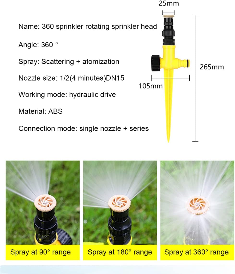 360° Rotation Auto Irrigation System Garden Lawn Sprinkler Patio, Garden Sprinkler Lawn, 90°/180°/360°, Adjustable at Will for Outdoor Grass Yard (8 PCS)