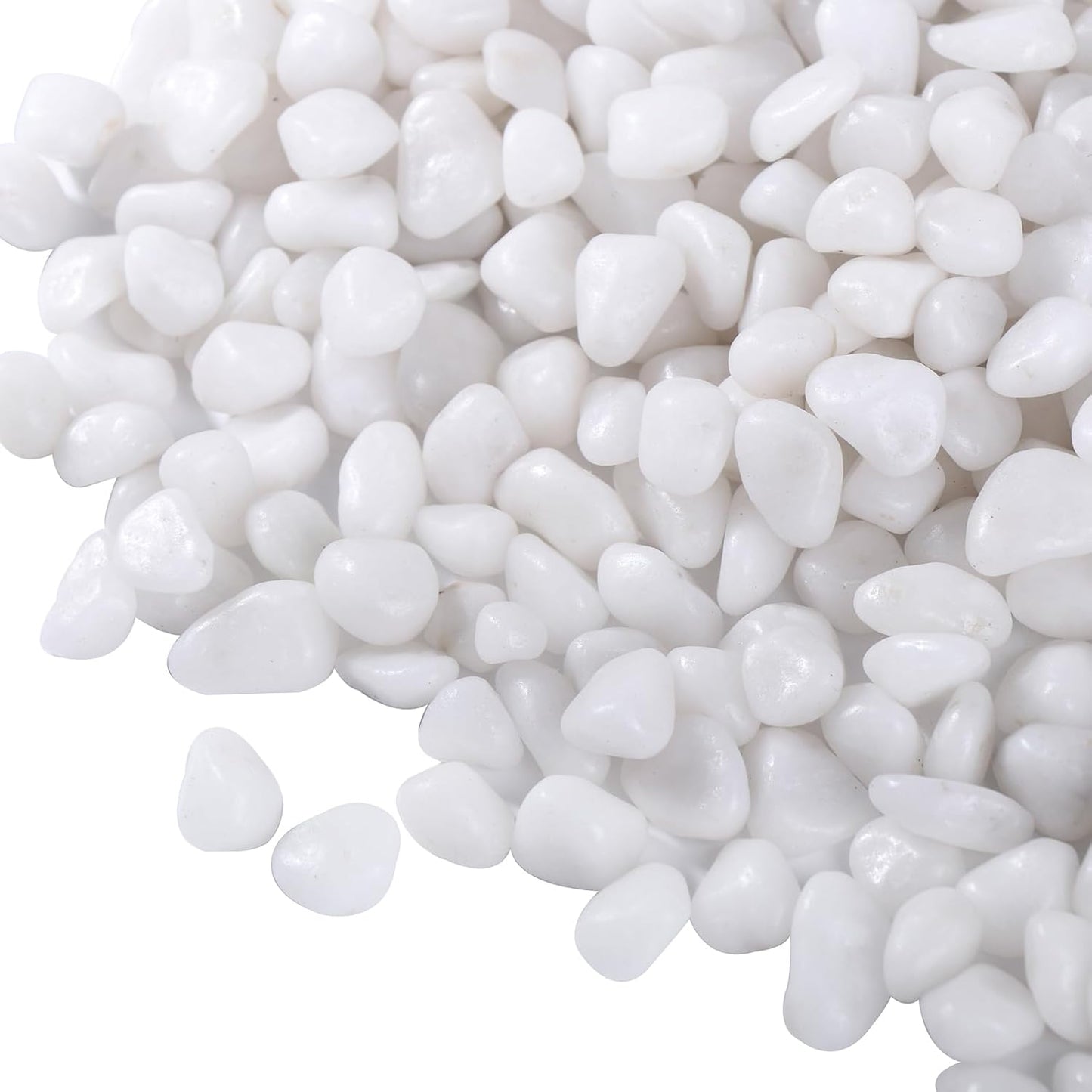 30 LB White Pebbles for Plants, 3/8 inch White Rocks for Vases Landscaping, Small Decorative Stones for Indoor Outdoor, Polished