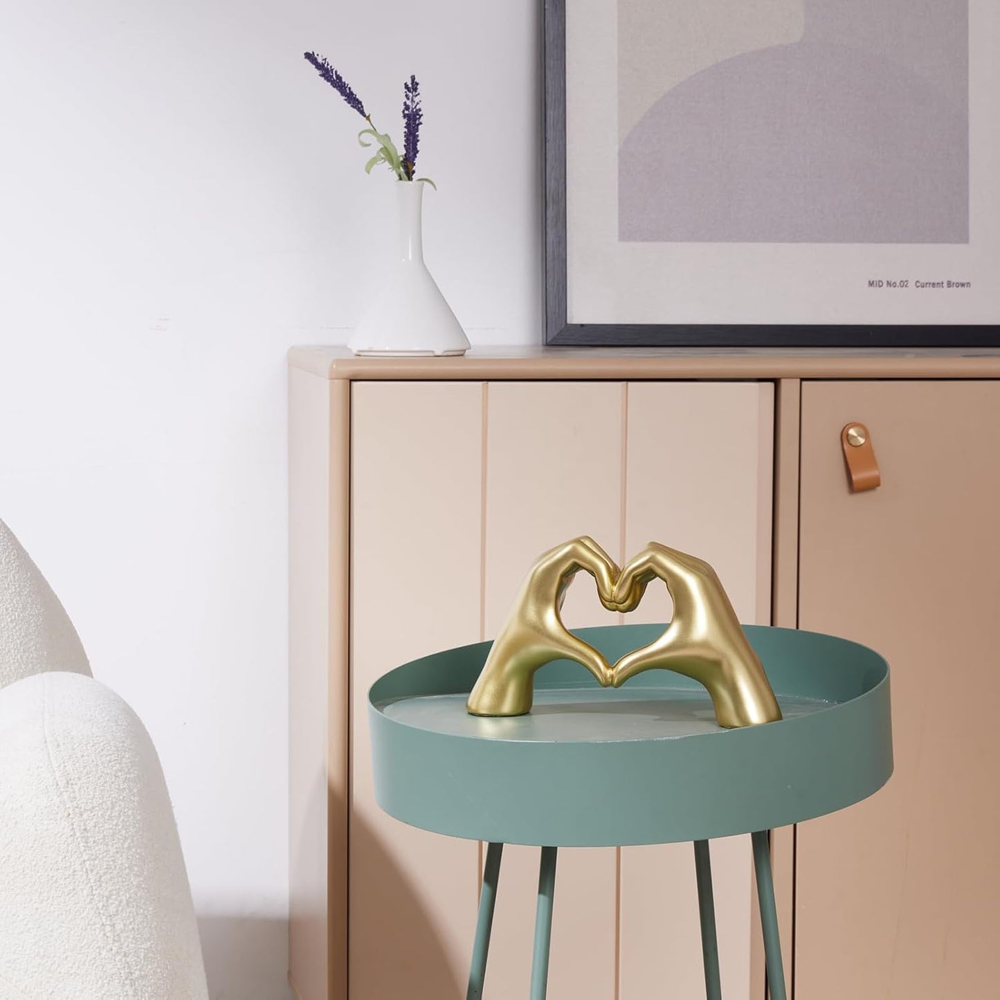 Gold Heart Hands Sculpture, Decor for Living Room Bedroom Bookshelf, Mother's Gifts Form duaghter Son, Gifts for Mom Mother' s Day, Father's Day (No Bracelets)