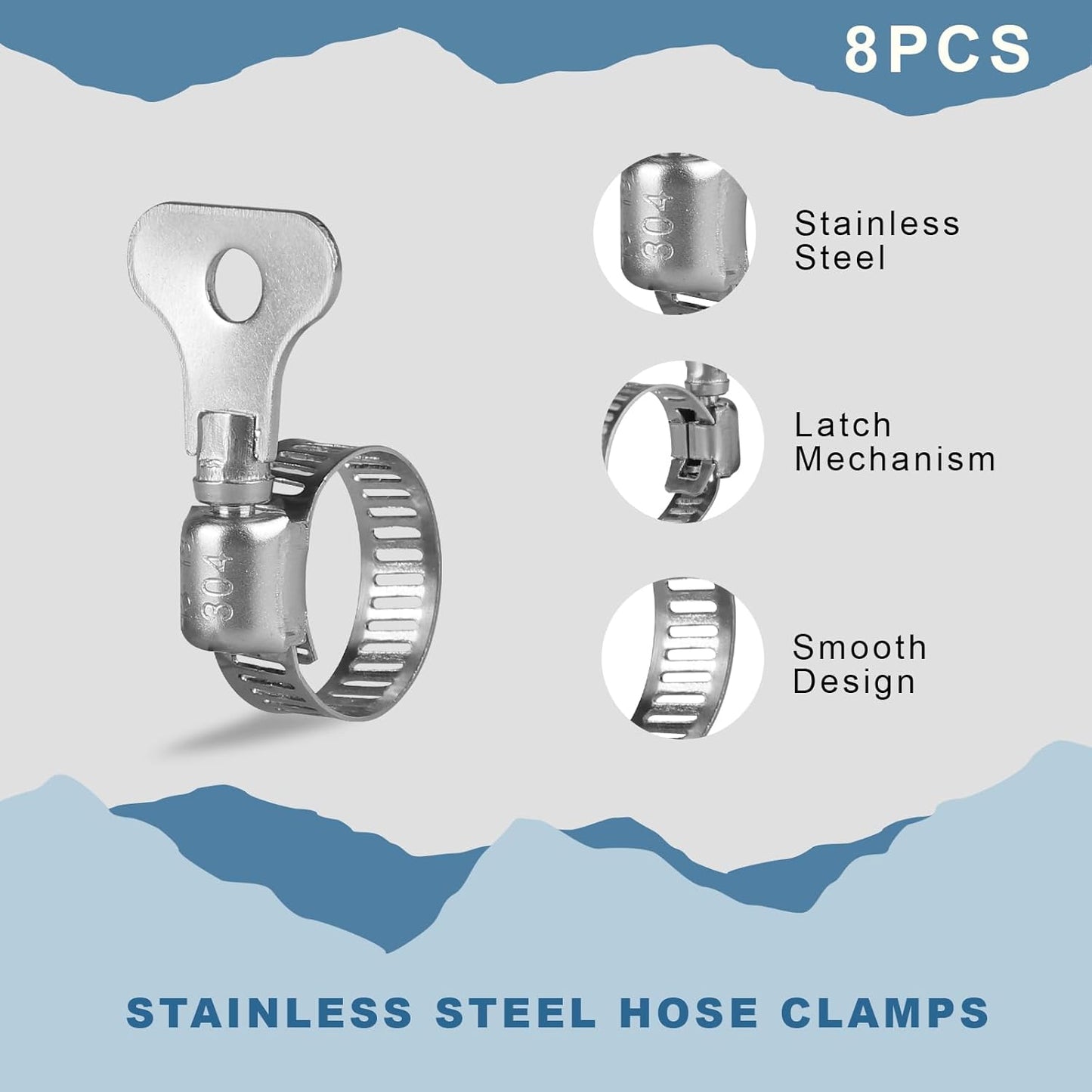 3/8 Inch Self Sinking Aeration Hose, 100 Feet Weighted Pond Aerator Hose Kit 8 Stainless Steel Hose Clamps and 4 Menders for Pond and Lake Aeration