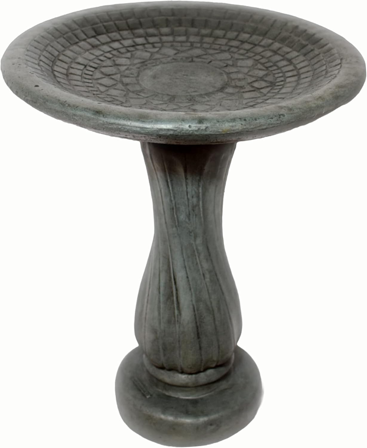 Spiral Birdbath- 29in Tall- Indigo