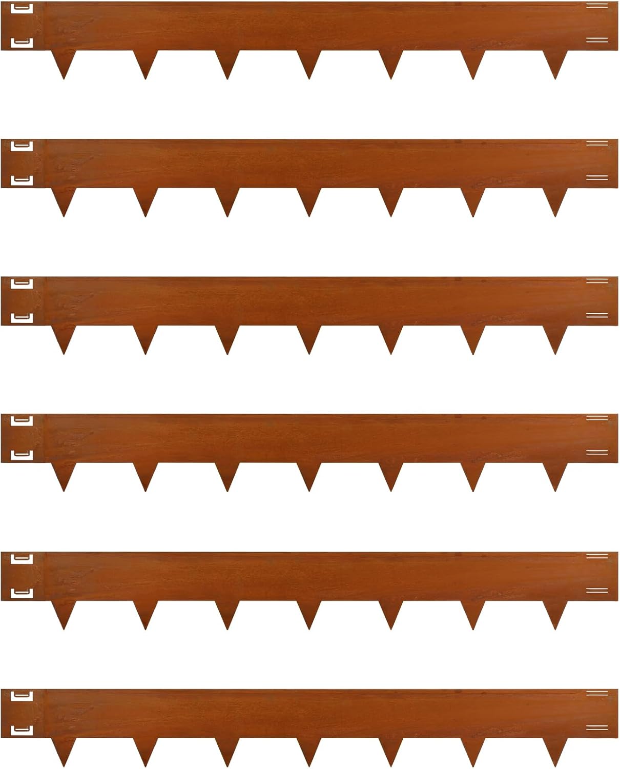 Cor-Ten Steel Landscape Lawn Edging, 40" L x 5" H,6 Pack Steel Edging for Landscaping,Metal Landscape Edging, Metal Edging for Landscaping(180 Degree Bend, Rusted)