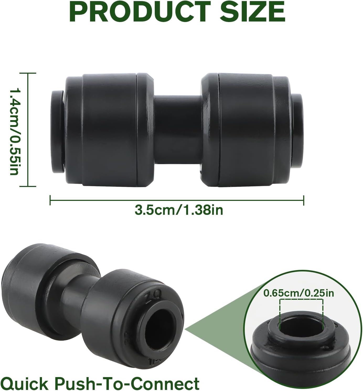 Kalolary 30PCS Quick Connect 1/4" Drip Irrigation Coupling Connectors, Drip Irrigation Part for 1/4 Inch Irrigation Tubing 2-Way Connectors Leak Free Straights Fittings for Drip Irrigation System