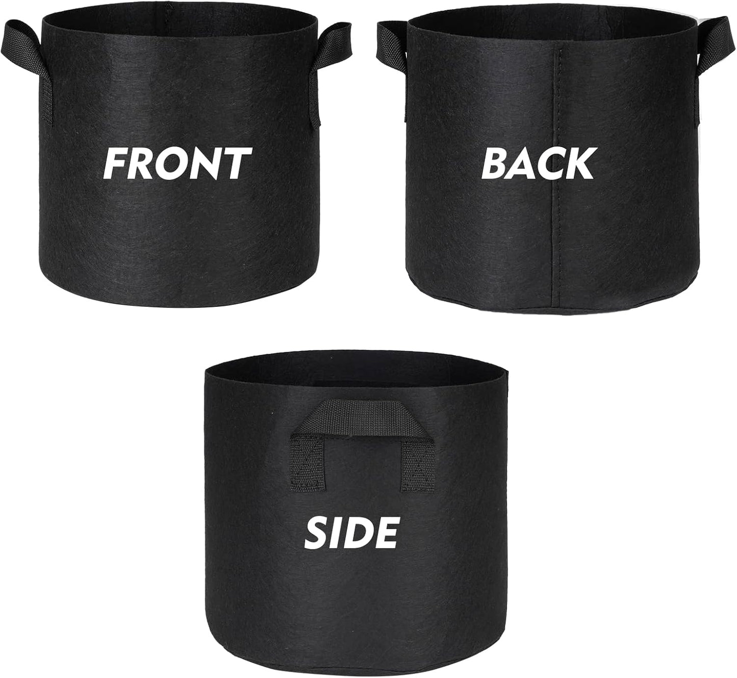 3-Pack 30 Gallon Grow Bags with Handle Plant Pots Thick Fabric Pots