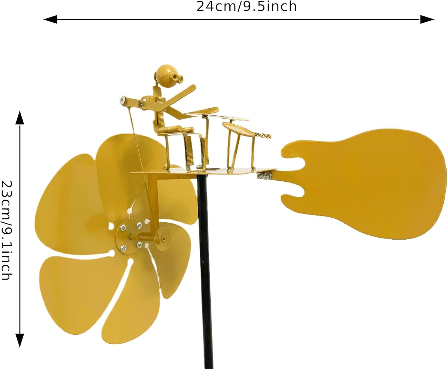 Handmade Metal Rock Band Windmill, Drummer Wind Spinner, Unique Drummer Statue Gift for Music Lovers, Garden Decor for Outside, Windmill for Yard and Garden