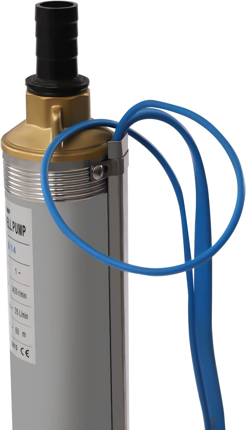 Deep Well Submersible Pump AC 110V 550W Electric Submersible Water Pump, 16 GPM Flow, 295ft Lift, Farm Ranch Irrigation Submersible Bore Hole Deep Well Pump 3420 RPM