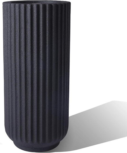 31.5 Inch Tall Roman Column Concrete Planter（14.2Dx31.5H，36 Pounds）,Durable All-Weather Use with Drainage Holes,Large Tall Round Planter for Outdoor Indoor Plants