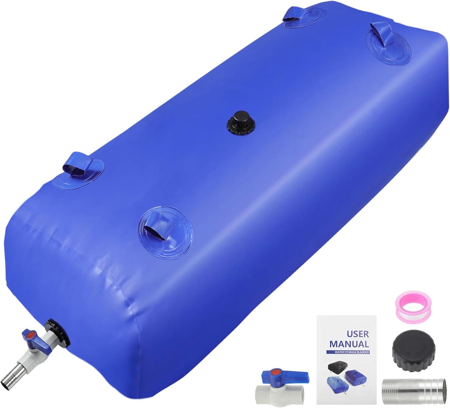 330 L/87.17 gal Water Storage Bladder Container Large Capacity Foldable Portable Water Tank Urgency Water Bladder Soft Water Bag RV Camping Garden Watering Field Irrigation 1000D