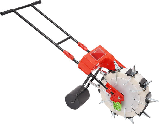 Manual Seeder,Garden Hand-Push Seeding Machine Walk-Behind Row Crop Planter Roller Seeding Hand Push Seeder for Soy Peanut Corn Cotton Soybean (10 Nozzles)