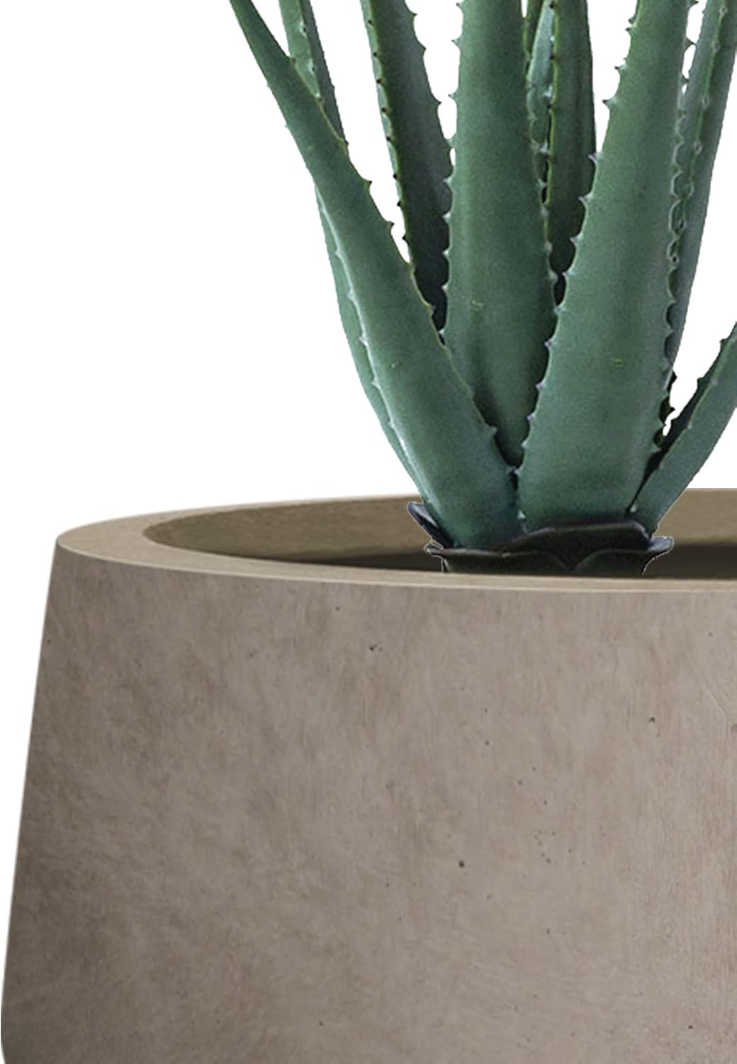 Kante 21.6",16.9",and 12.5" Dia Round Weathered Concrete Elegant Planters (Set of 3), Outdoor Indoor Garden Plant Pot with Drainage Hole and Rubber Plug for Home & Patio