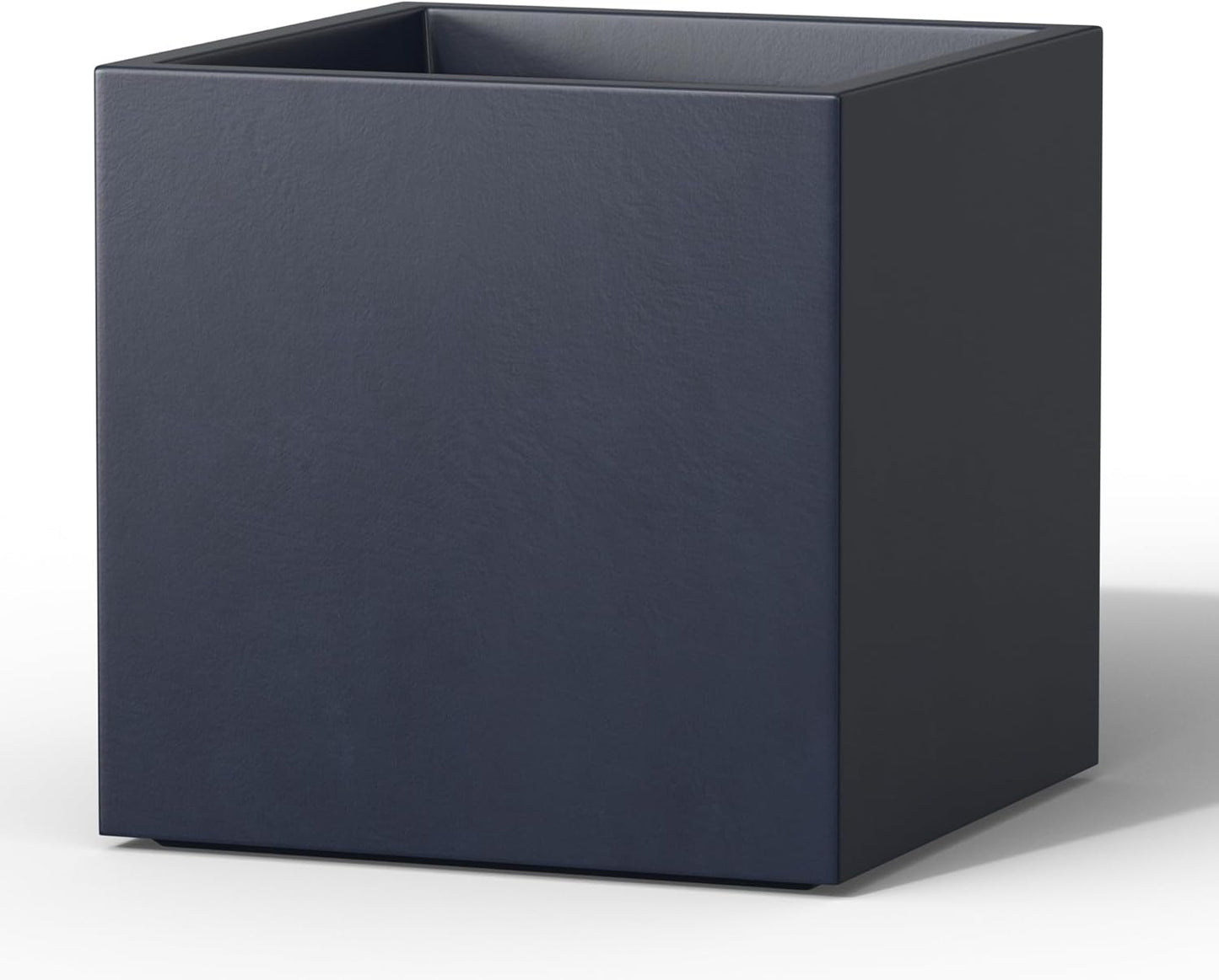 Kante 10 Inch Square Concrete Planter for Outdoor Indoor Home Patio Garden, Large Plant Pot with Drainage Hole and Rubber Plug, Charcoal