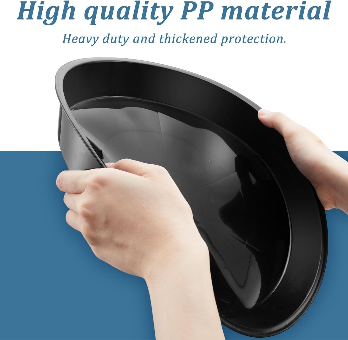 Eccliy 6 Pack Plastic Plant Saucer Heavy Duty Planter Saucers Large Plant Pot Plastic Water Trays for Indoors and Outdoors Flower Drip(12 Inch,Black)