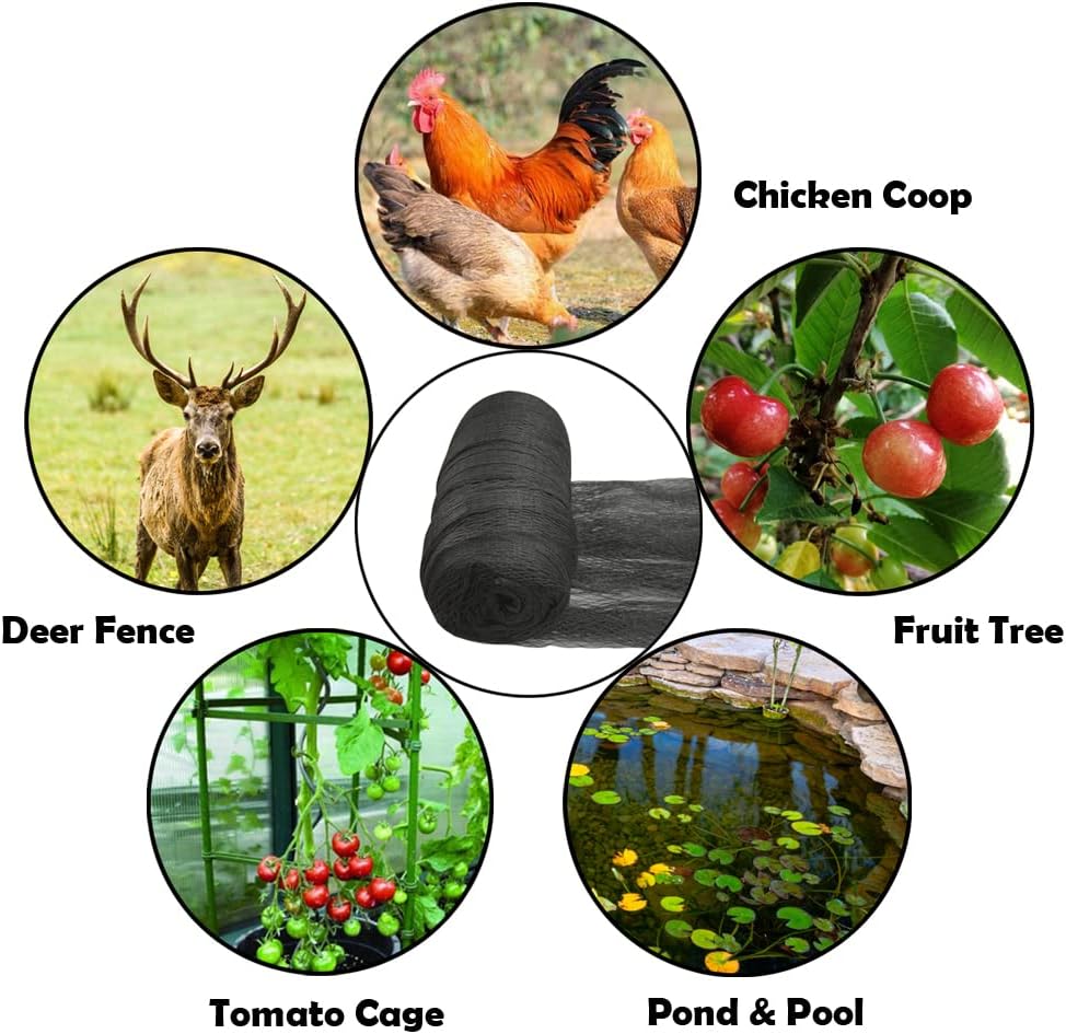 Meanchen Bird Netting for Garden 50x50 Ft,1" Mesh Garden Netting,Heavy Duty Deer Netting,Protect Vegetable Plants and Fruit Trees,Garden Mesh Fence for Blueberry Bushes.