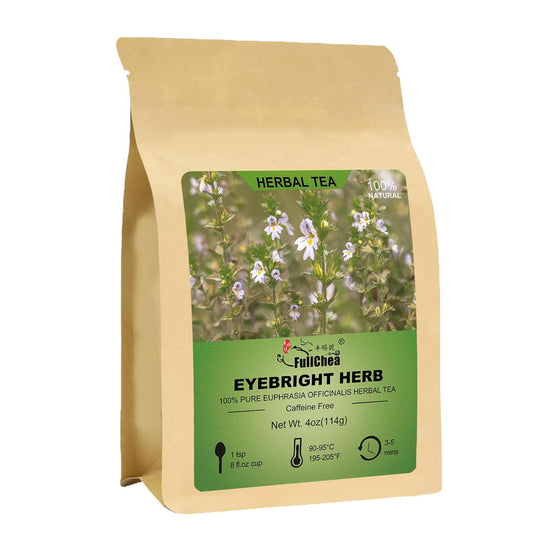 FullChea - Eyebright Herb Tea - 4oz/114g - Natural Tender Euphrasia Officinalis - Dried Eufrasia - Loose Leaf Herbal Tea - Cut & Sifted - Non-GMO - Caffeine-Free